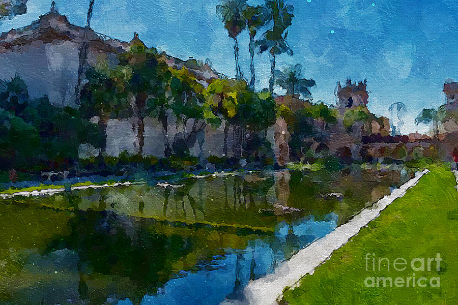 N2035 Usa Parks Houses Pond San Diego Palms Balboa Park Nature Digital