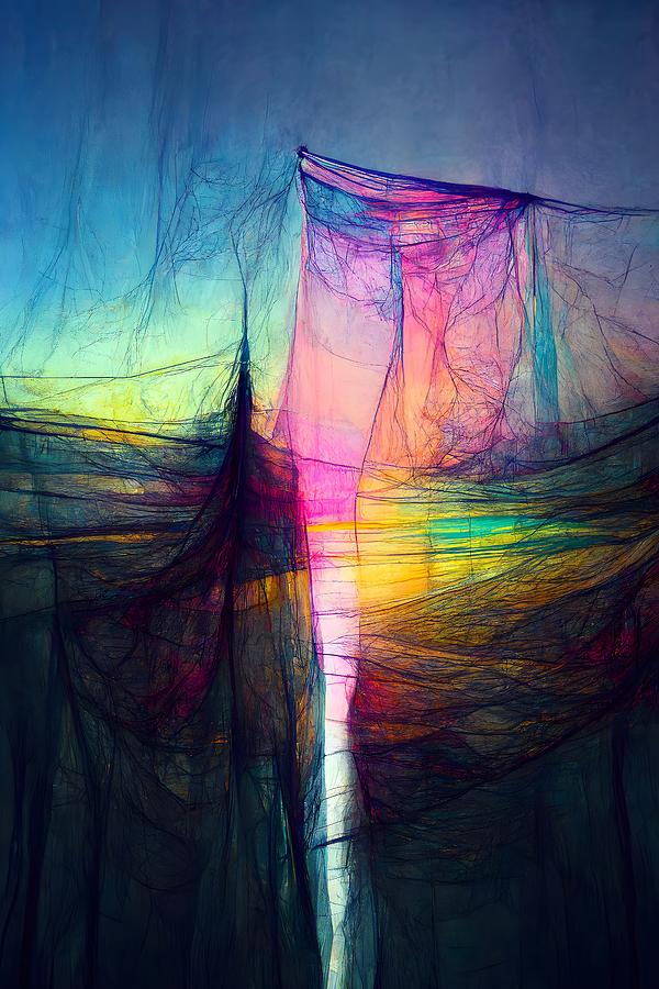 N33 digital abstraction of a colored linen veil Digital Art by ...