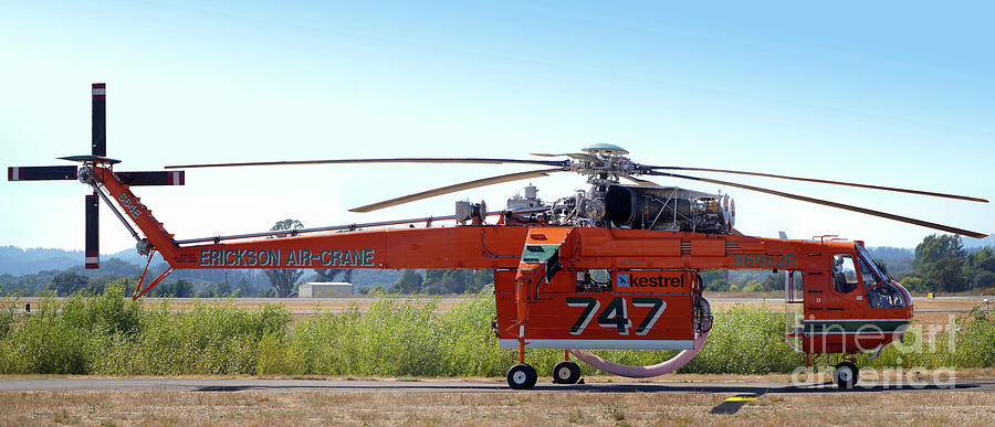 Fire Bomber Photograph - N6962R, Fire Bomber,Sikorsky S-64E, Sonoma County Airport by Wernher Krutein