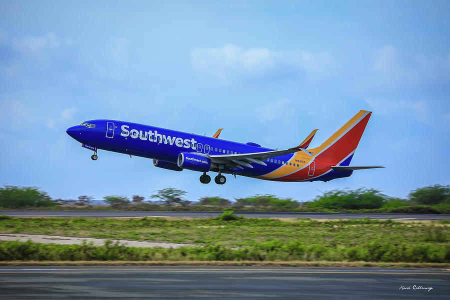 N8310C Southwest Airlines Boeing 737 Departing Daniel K. Inouye International Airport Honolulu Art Photograph by Reid Callaway