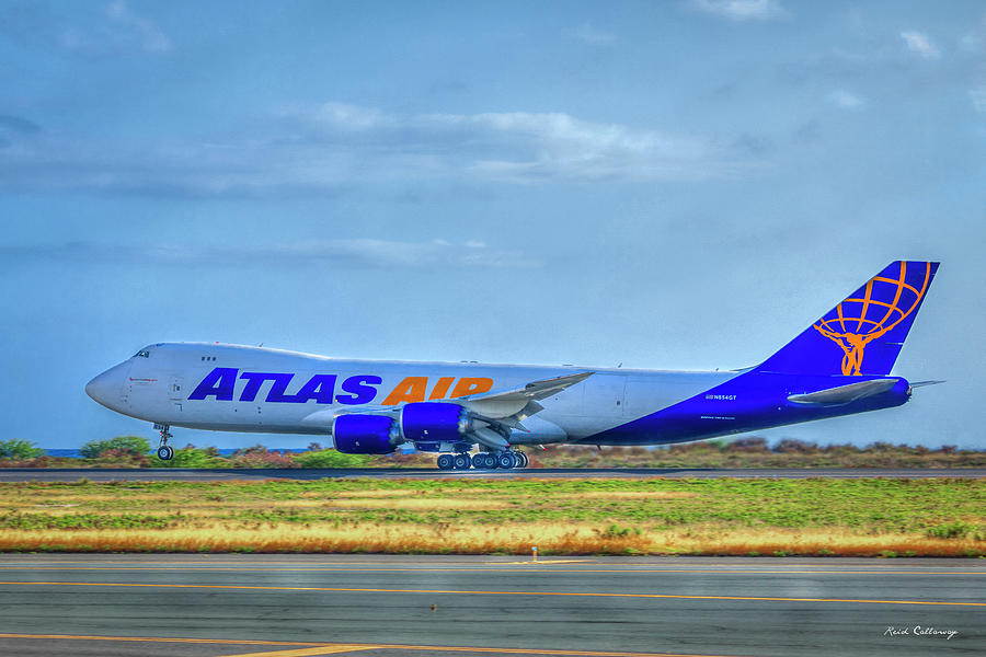 N854gt Atlas Air Boeing 747 Departing Honolulu International Airport Art Photograph