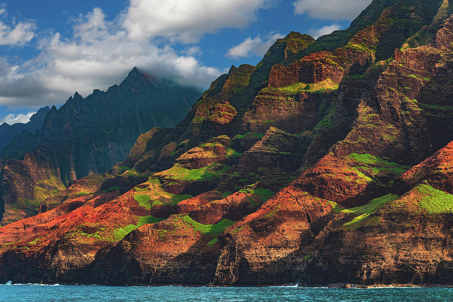 Na Pali Colored Cliffs - Kauai, Hawaii Photograph by Abbie Matthews