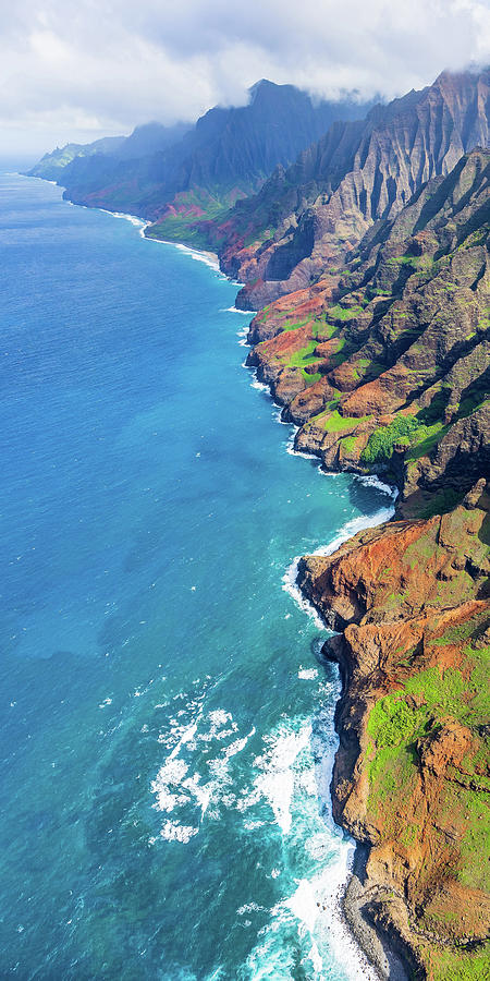 Na Pali Cost Vertical Panorama Photograph by Stefan Mazzola