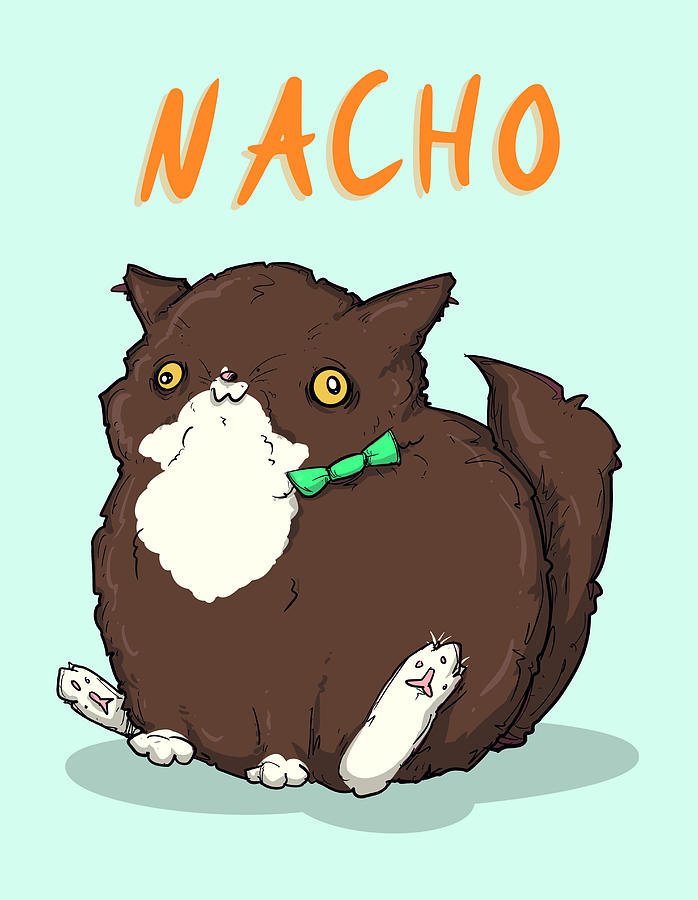 Nacho The Cat Drawing by Ludwig Van Bacon