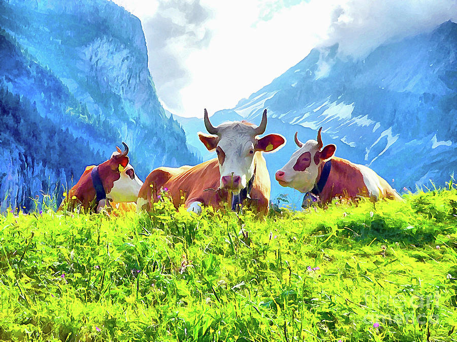 Hanging Out In The Swiss Alps Digital Art by Joseph Hendrix