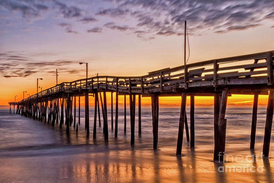 Nags Head Pier at Sunset Photograph by Teresa Jack