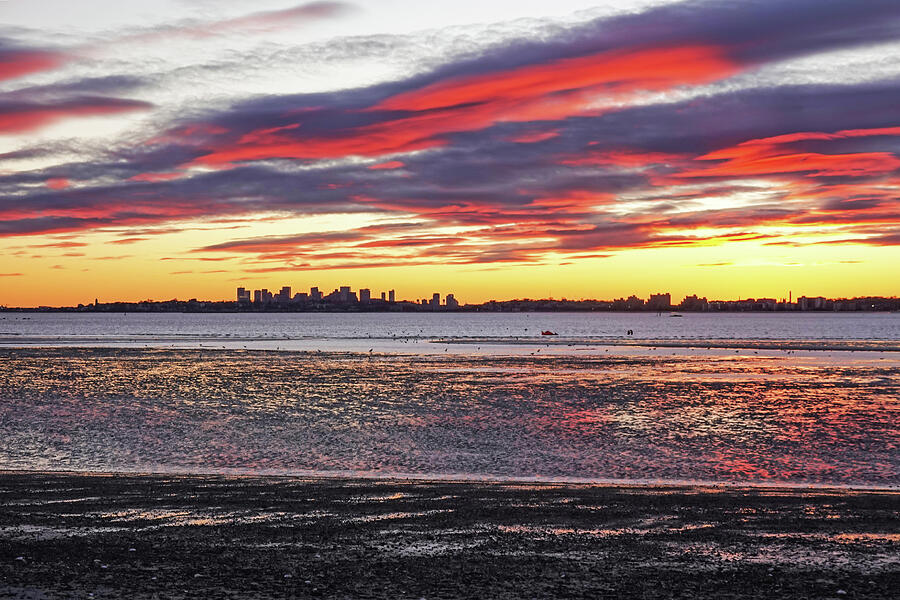 Nahant MA Beautiful Red Sunset over the Boston Skyline Photograph by Toby McGuire Nahant MA Beautiful Red Sunset over the Boston Skyline Photograph by Toby McGuire