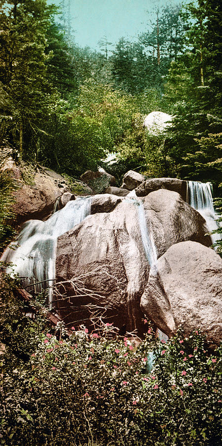 Naiads Bath Waterfall - Colorado Springs - Circa 1900 Photochrom Photograph by War Is Hell Store