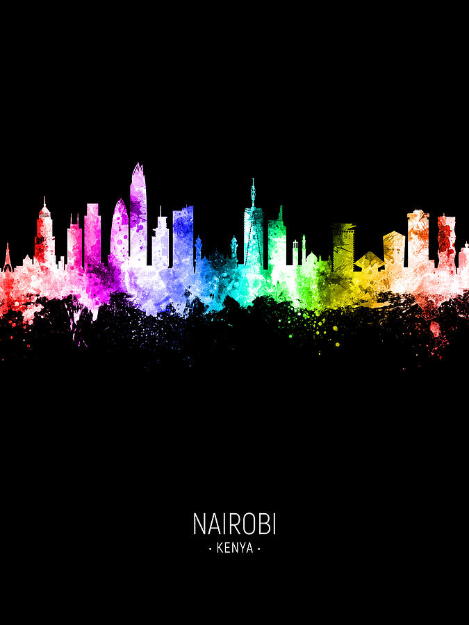 Nairobi Kenya Skyline #66 Digital Art by Michael Tompsett
