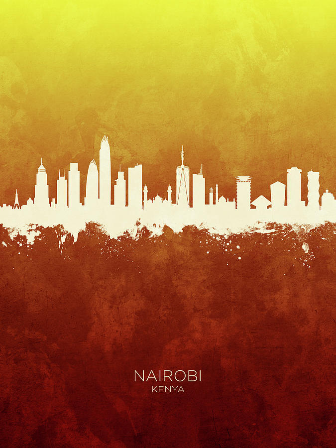 Nairobi Kenya Skyline #76 Digital Art by Michael Tompsett