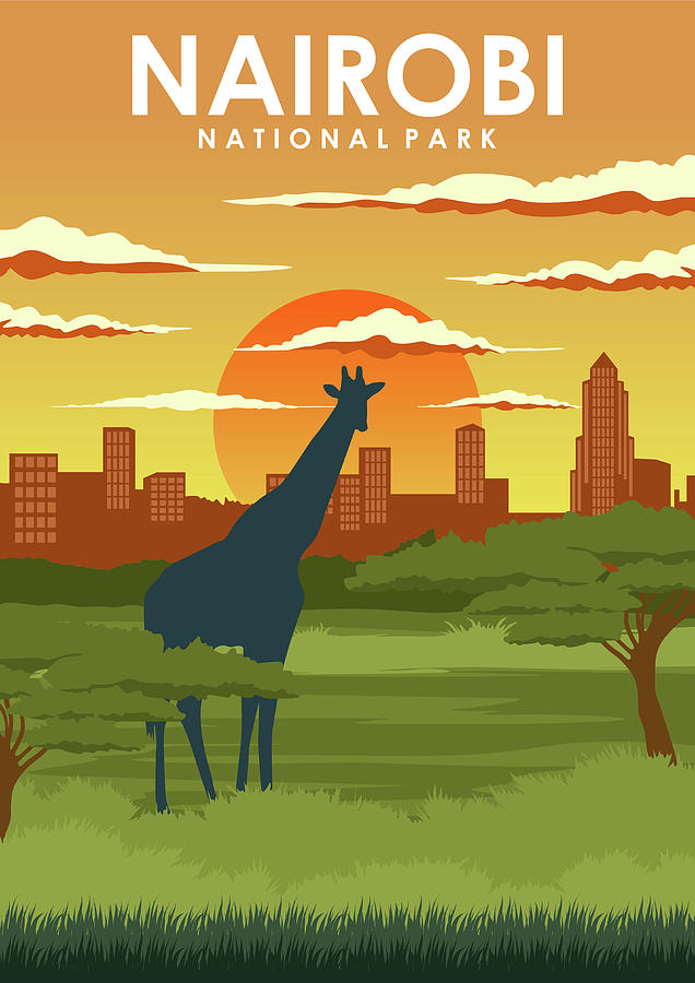 nairobi-national-park-africa-travel-poster-digital-art-by-jorn-van