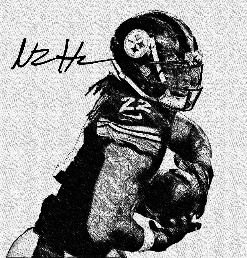 Najee Harris Steelers RB sketch Digital Art by Bob Smerecki - Fine Art ...