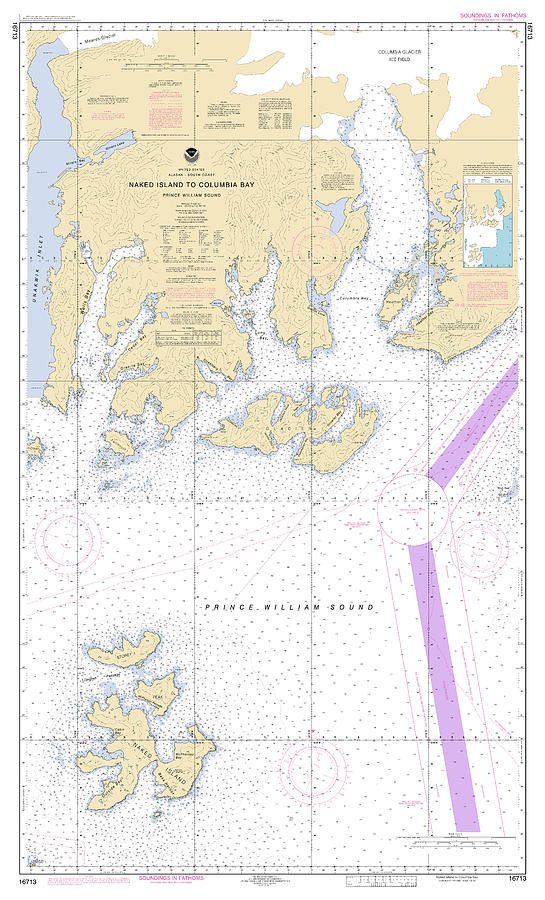 Naked Island To Columbia Bay Prince William Sound Alaska Noaa Chart Digital Art By