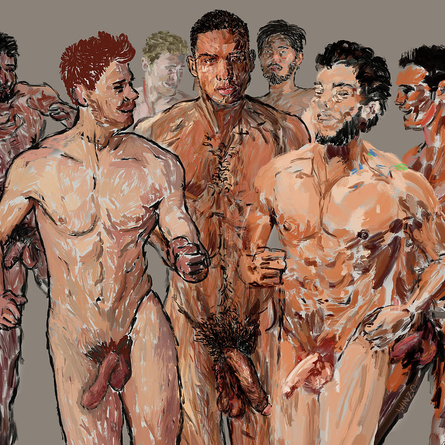 Butt Painting - Naked Male Runners by VXRUS Shop.