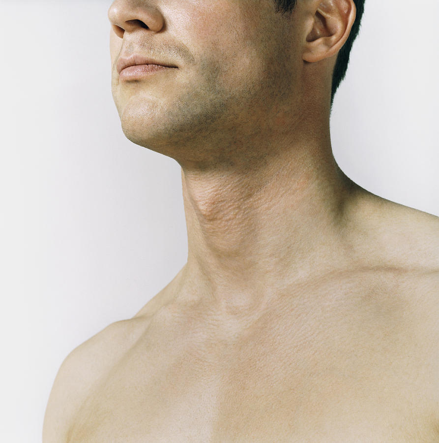 Naked Mans Chest and Neck Photograph by Digital Vision.