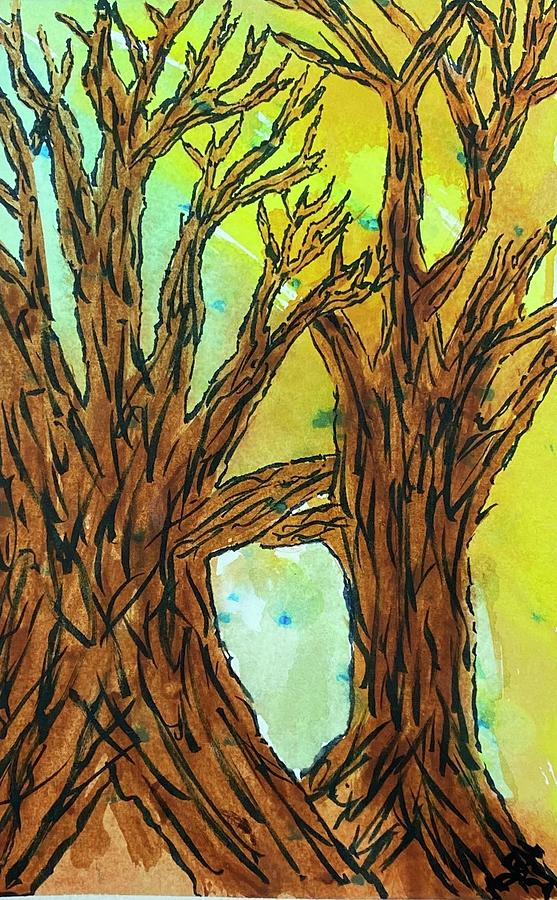 Naked Trees #10 Painting by Anjel B Hartwell