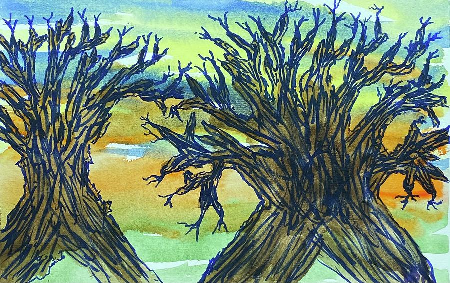 Naked Trees #22 Painting by Anjel B Hartwell