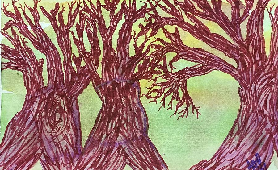 Naked Trees #24 Painting by Anjel B Hartwell