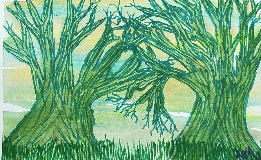 Naked Trees #27 Painting by Anjel B Hartwell
