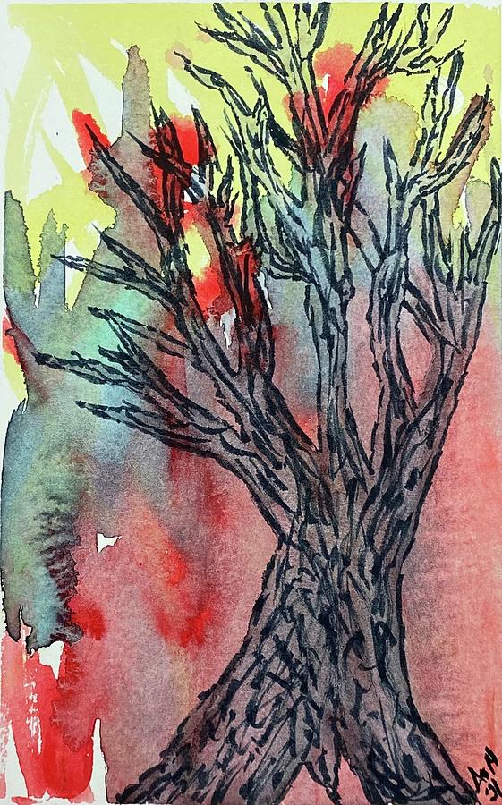 Naked Trees #7 Painting by Anjel B Hartwell