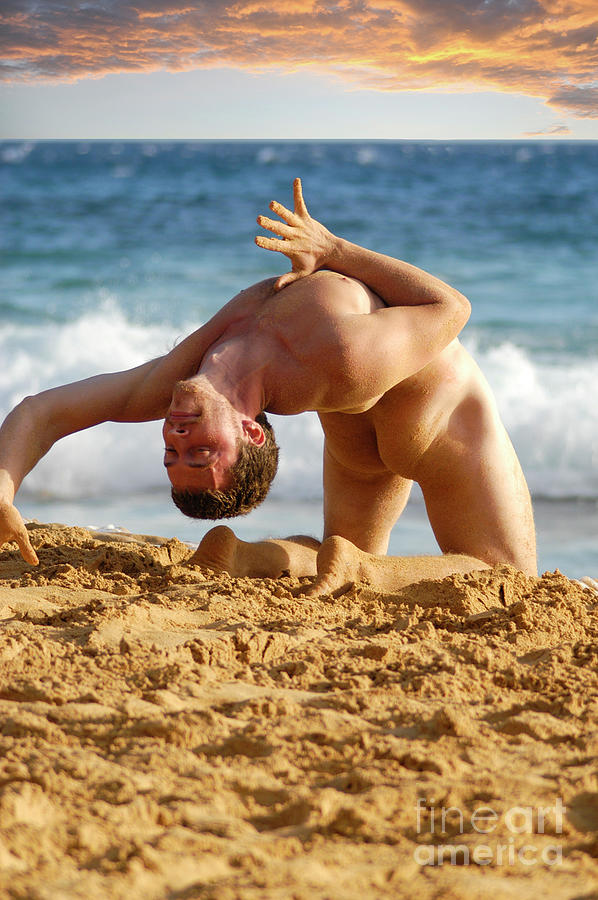 Naked Yoga man shows off is moves. Photograph by Gunther Allen - Fine Art  America