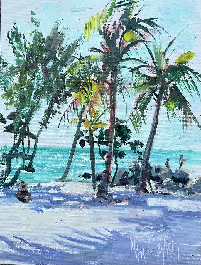 Namaste at the Beach  Painting by Maggii Sarfaty
