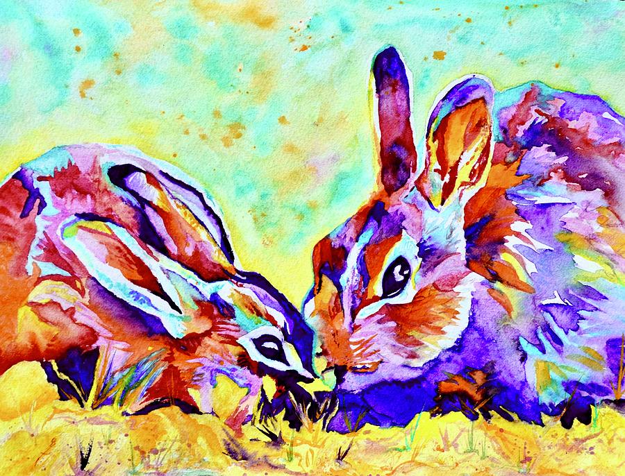 Namaste Bunnies Painting by Beverley Harper Tinsley