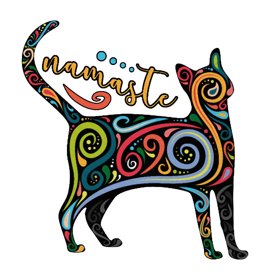 Namaste Cat Yoga Meditation Funny Digital Art by Sherry D Farrington -  Pixels