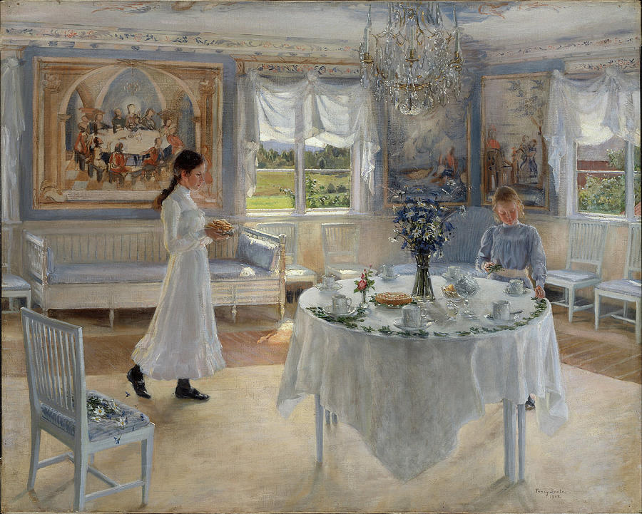 Namnsdag A Day of Celebration. Date/Period 1902. Painting. Oil on canvas. Painting by Fanny Brate Namnsdag A Day of Celebration. Date/Period 1902. Painting. Oil on canvas. Painting by Fanny Brate