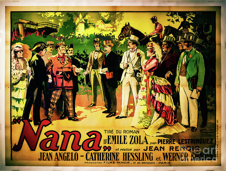 Nana Vintage Movie Poster Directed by Jean Renoir Drawing by M G Whittingham