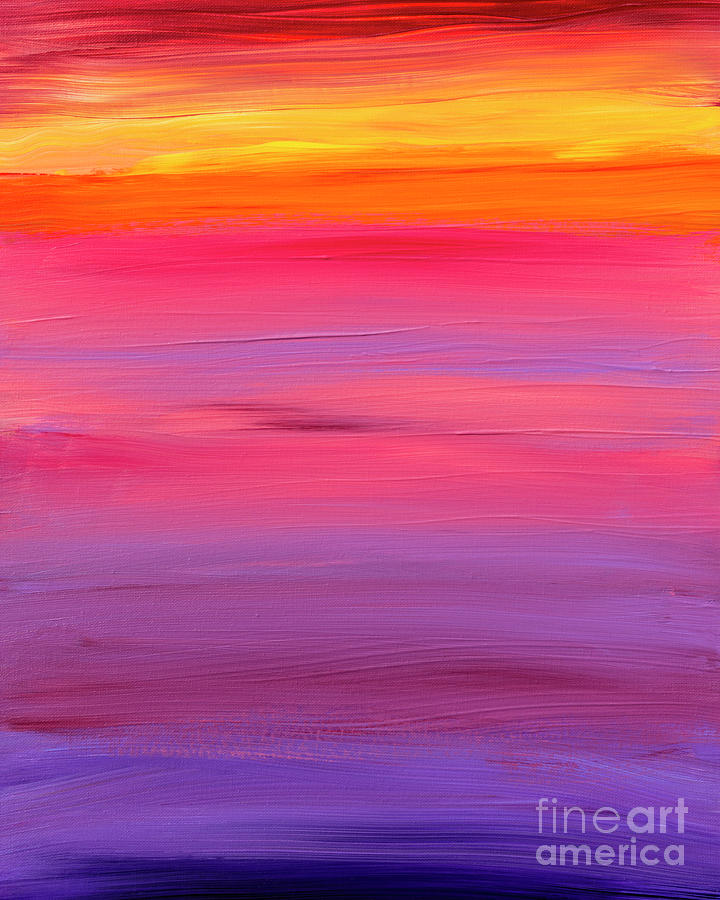 Nanakuli Sunset Afterglow 6 Painting by Thomas R Fletcher Fine