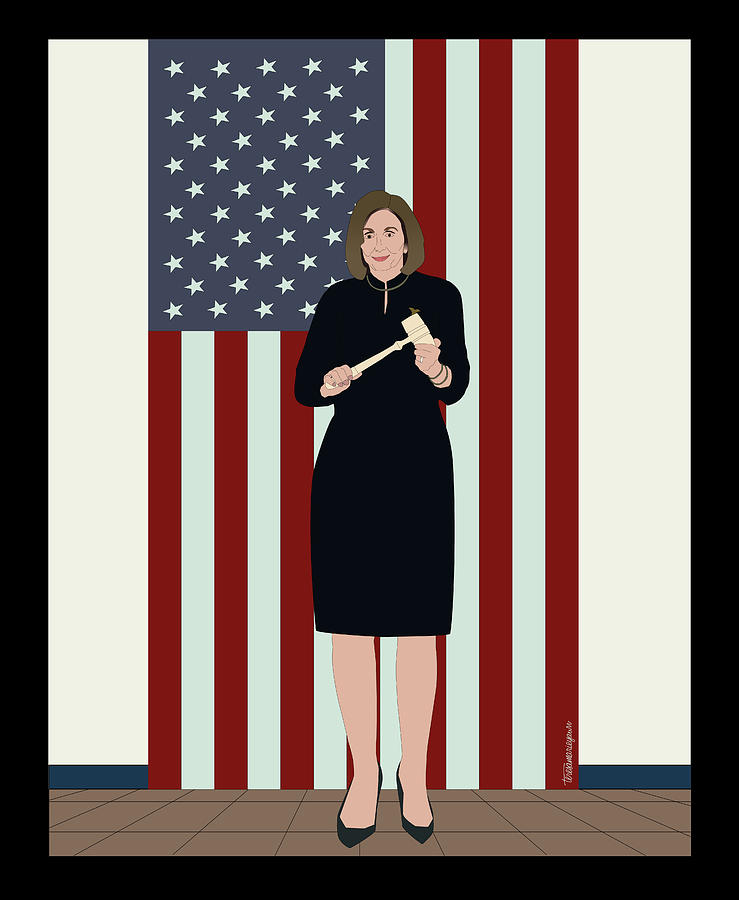 Nancy Pelosi Wearing her Impeachment Suit Digital Art by Teresamarie Yawn