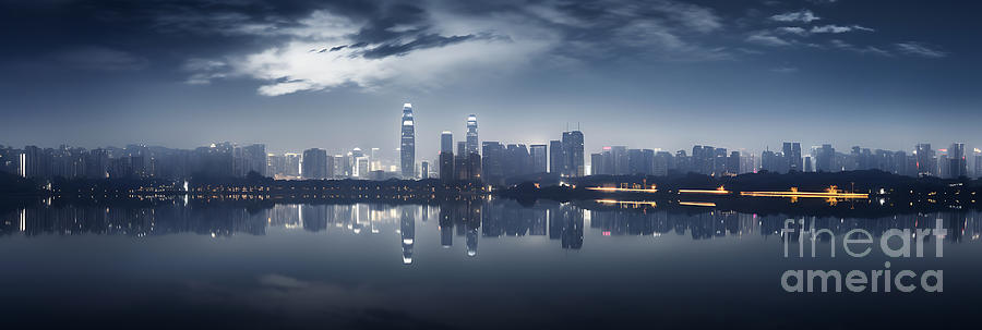 Fantasy Painting - Nanjing China looks crystal clear under by Asar Studios by Celestial Images