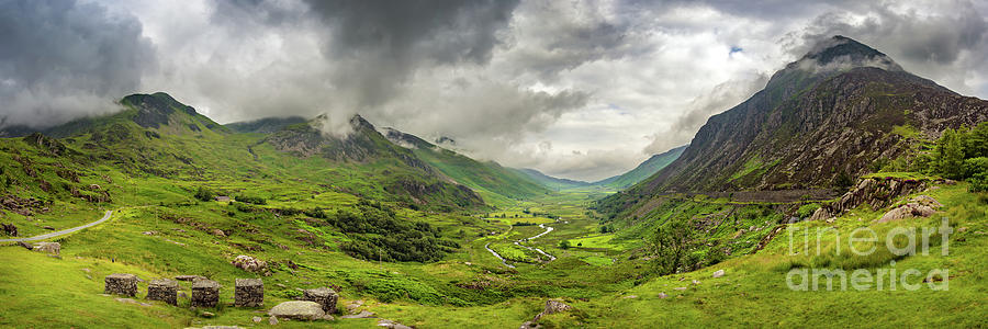 Nant Ffrancon Valley Snowdonia Panorama Photograph by Adrian Evans