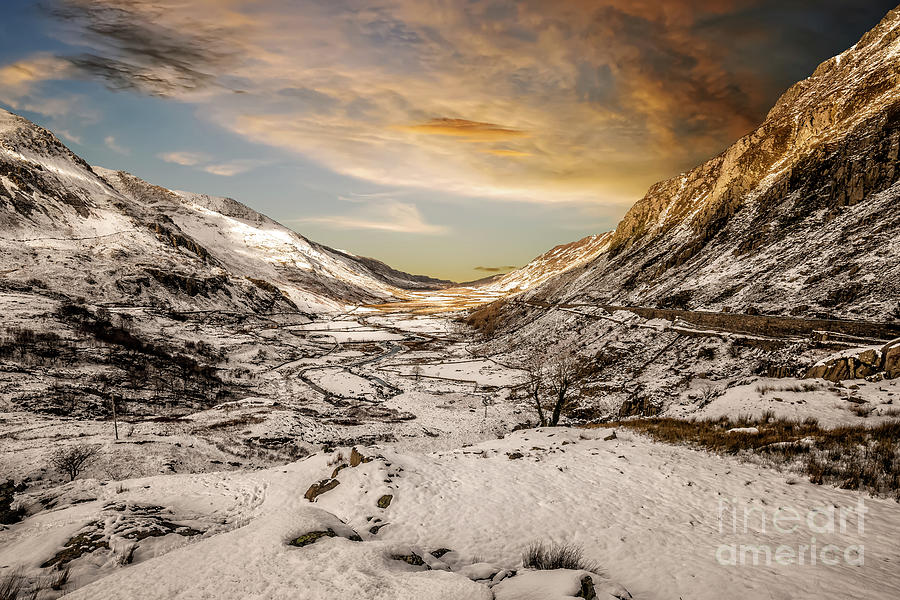 Nant Ffrancon Winter Sunset Photograph by Adrian Evans