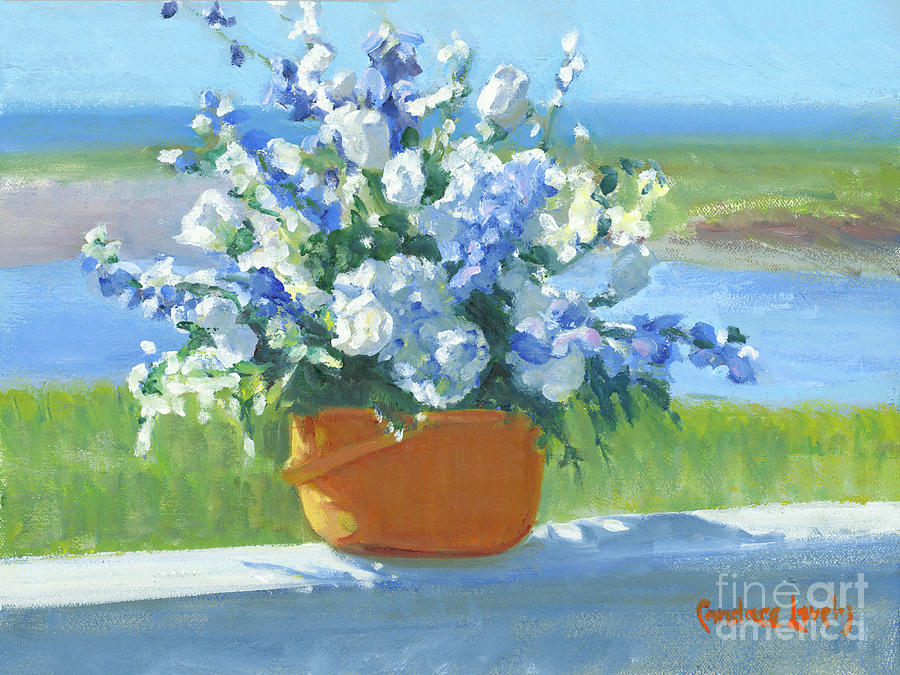 Nantucket Basket Bouquet Painting by Candace Lovely