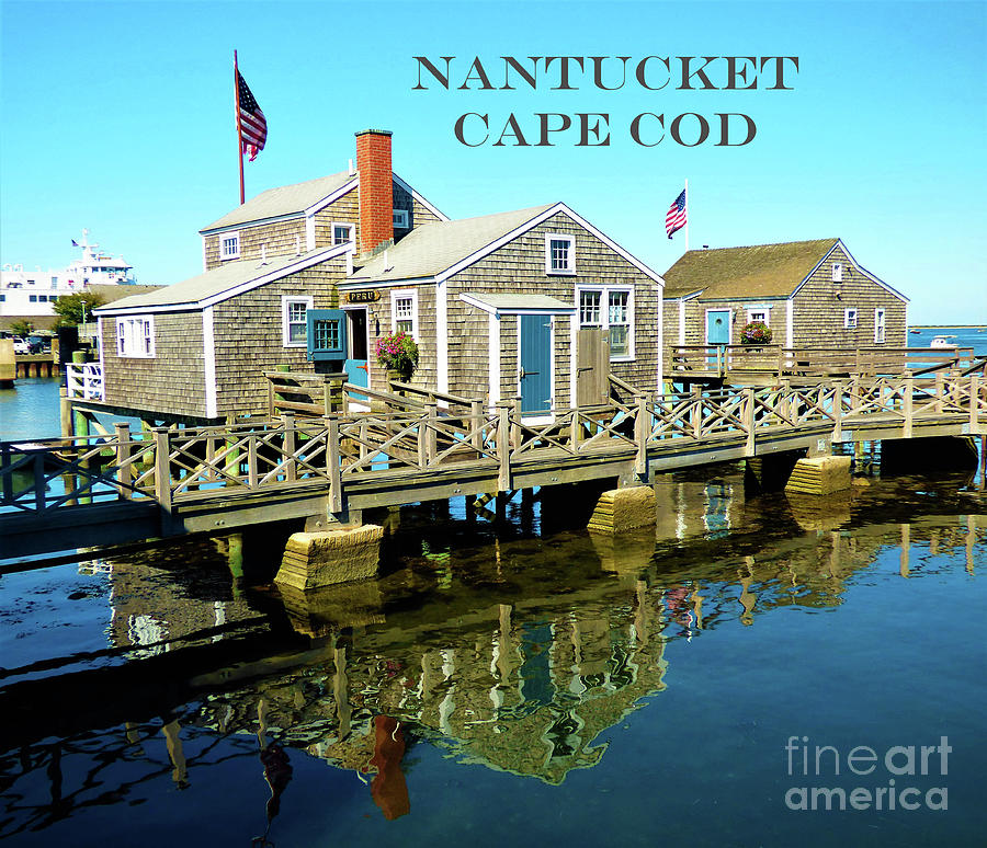Nantucket Cape Cod wit Text Mixed Media by Sharon Williams Eng