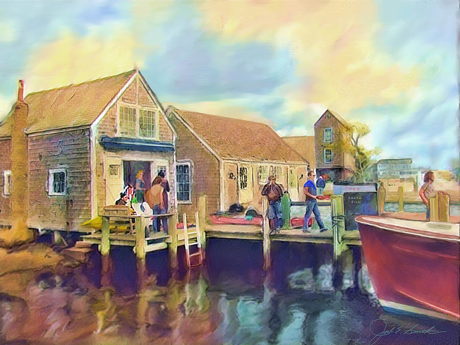 Nantucket Docks Painting by Joel Smith
