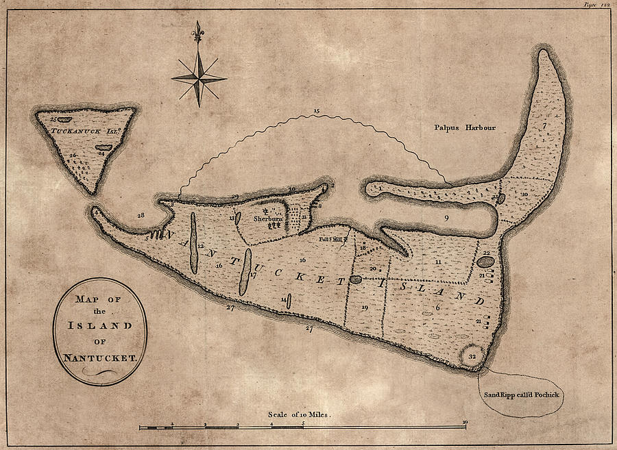 Nantucket Island Massachusetts 1782 Digital Art by Nautical Chartworks