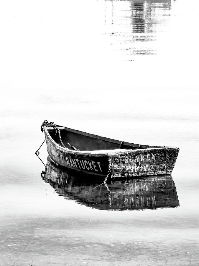 Nantucket Sunken Ship Black and White Photograph by Sharon Williams Eng