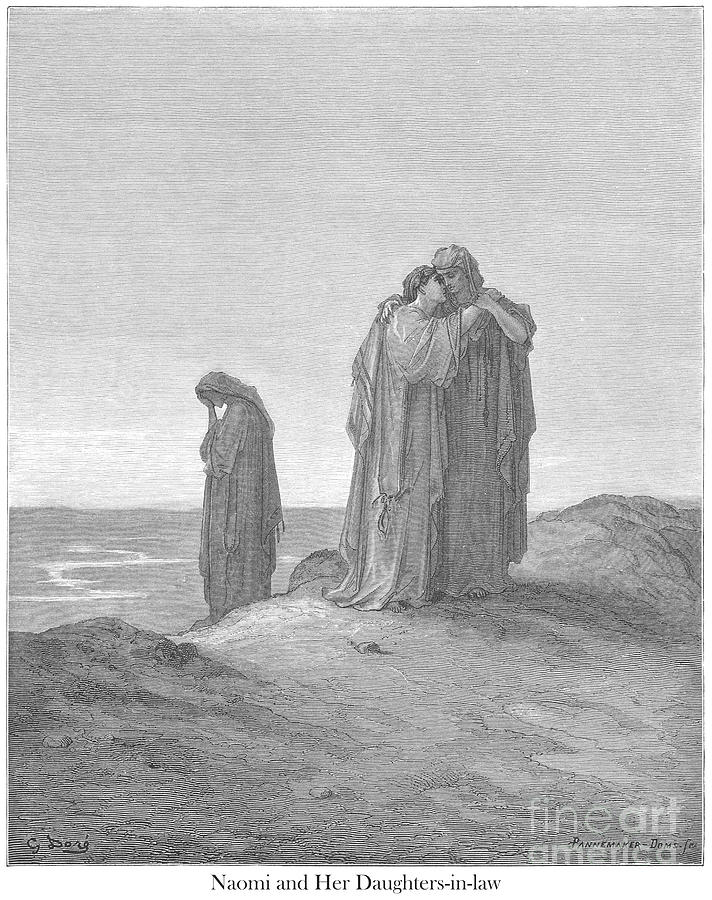 Naomi and Her Daughters-In-Law by Gustave Dore v1 Drawing by Historic illustrations