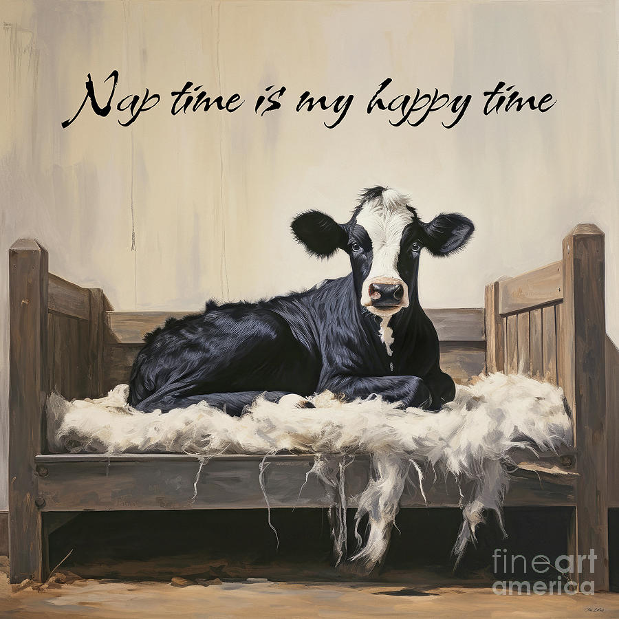 Nap Time Is My Happy Time Painting by Tina LeCour