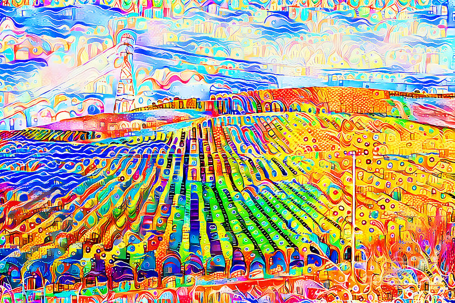 Napa California Wine Country Vineyards in Vibrant Whimsical Colors 20200722 Photograph by Wingsdomain Art and Photography