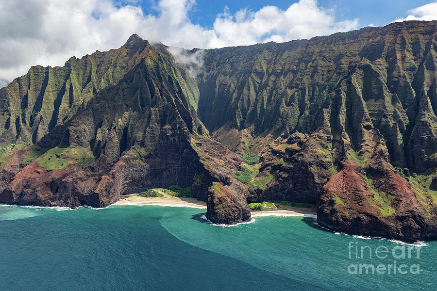 Mountain Photograph - Napali Coast from the Air by Jennifer Ludlum
