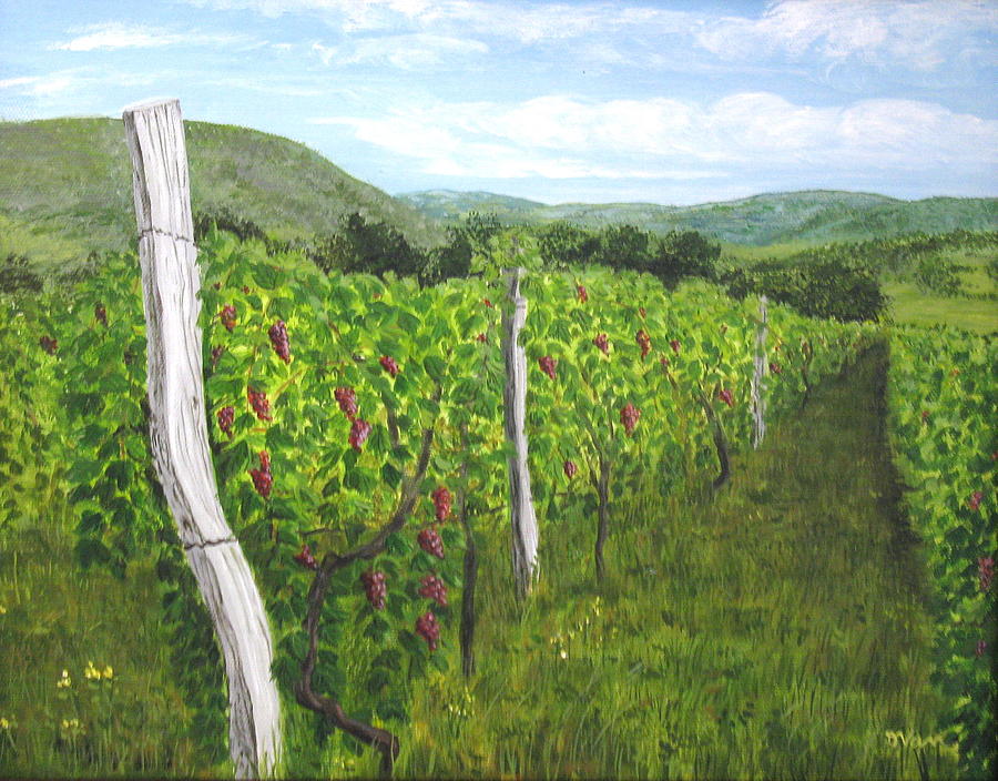 Naple Valley Vineyard Painting by Denise Van Deroef