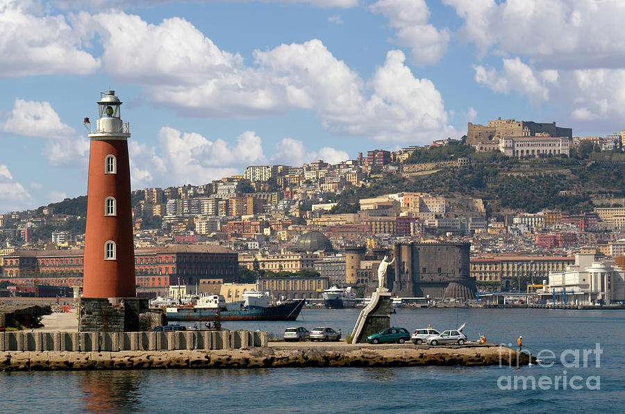 Naples Harbor in Italy on a beautiful day.  Photograph by Gunther Allen