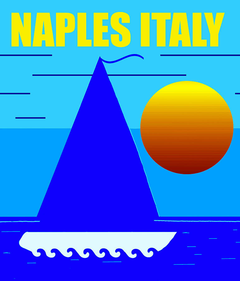 Naples Italy sailing Mixed Media by David Lee Thompson