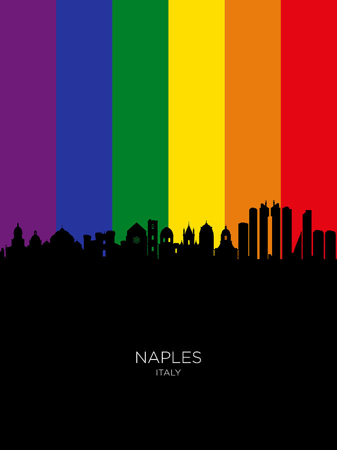 Naples Italy Skyline #56 Digital Art by Michael Tompsett