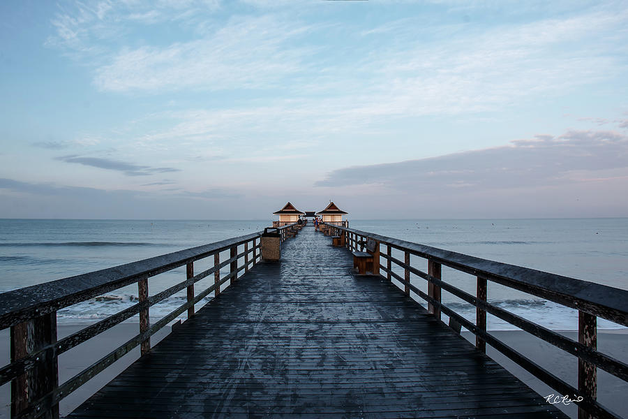 Naples Pier - Straight View of Morning on the Naples Pier 2 Photograph by Ronald Reid