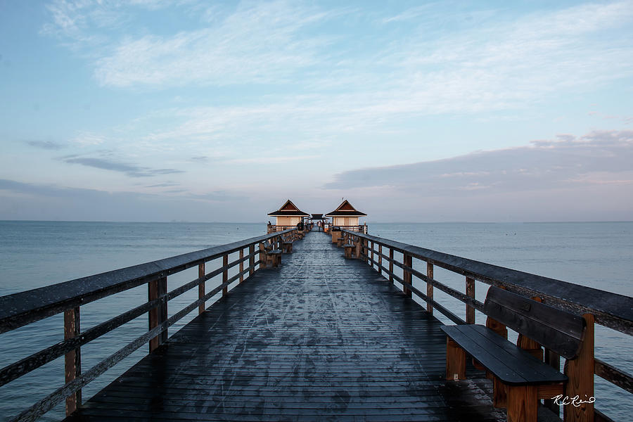 Naples Pier - Straight View of Morning on the Naples Pier 3 Photograph by Ronald Reid